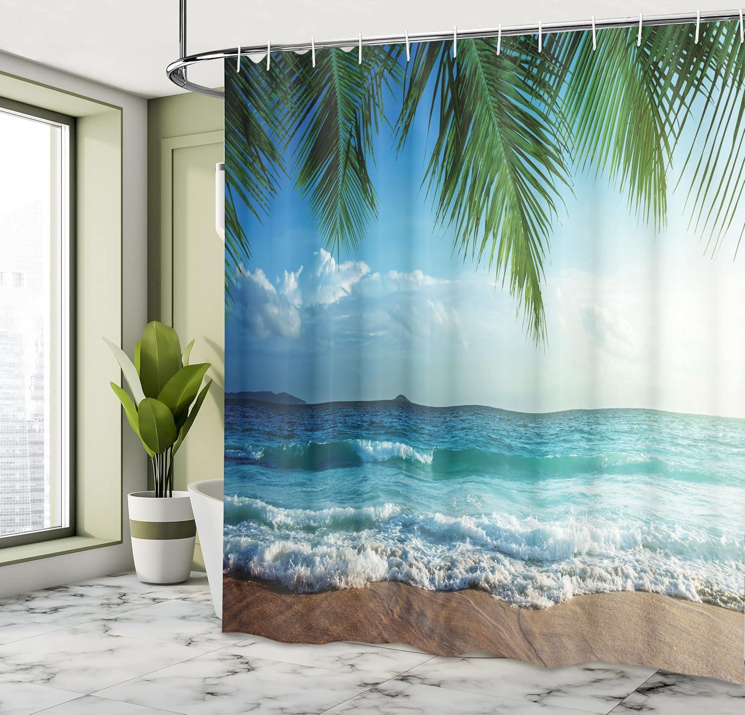 Shower Curtain with Hooks Included