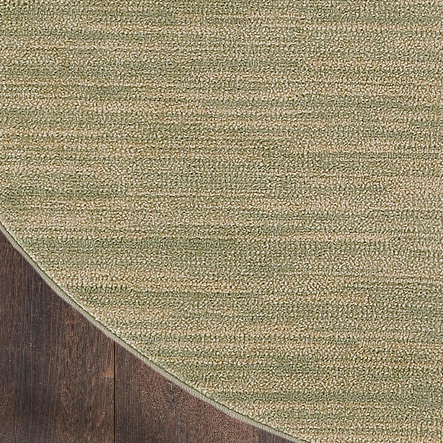 Nourison Essentials Solid Indoor/Outdoor Area Rug Green Gold 8'xRound