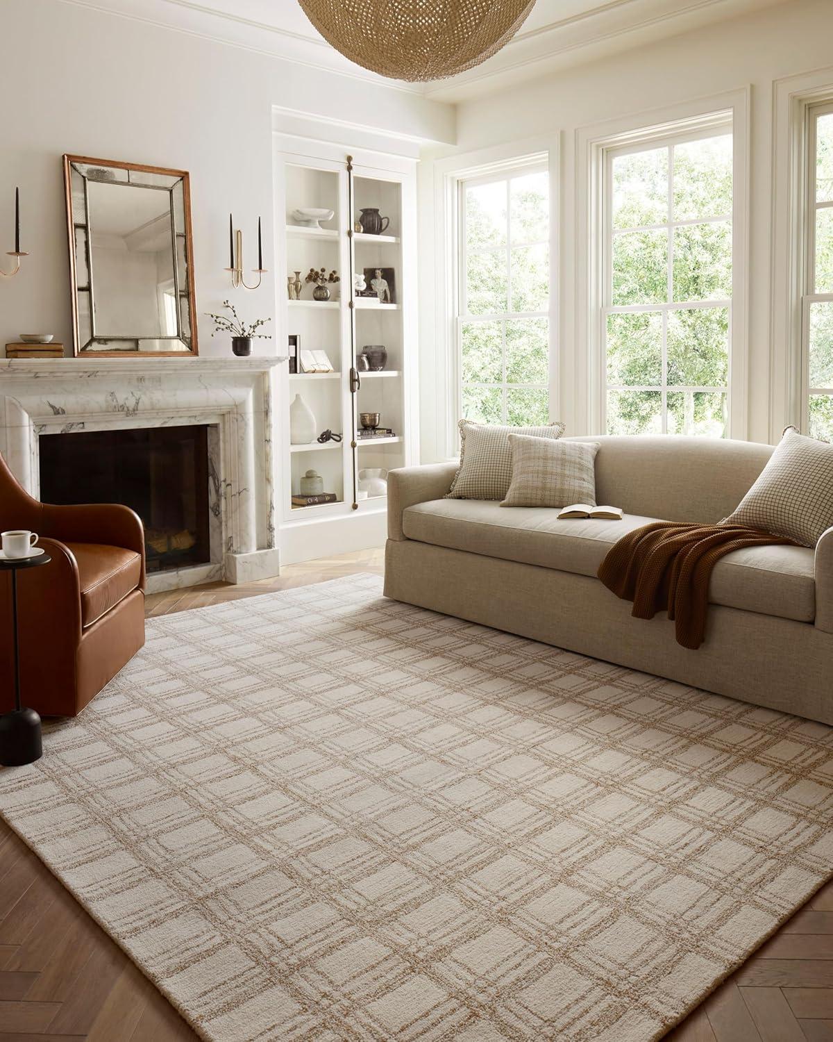 Polly Cream and Sand Hand-Tufted Wool Area Rug 7'9" x 9'9"