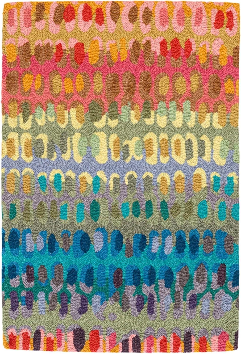 Paint Chip Multi Hand Micro Hooked Wool Rug