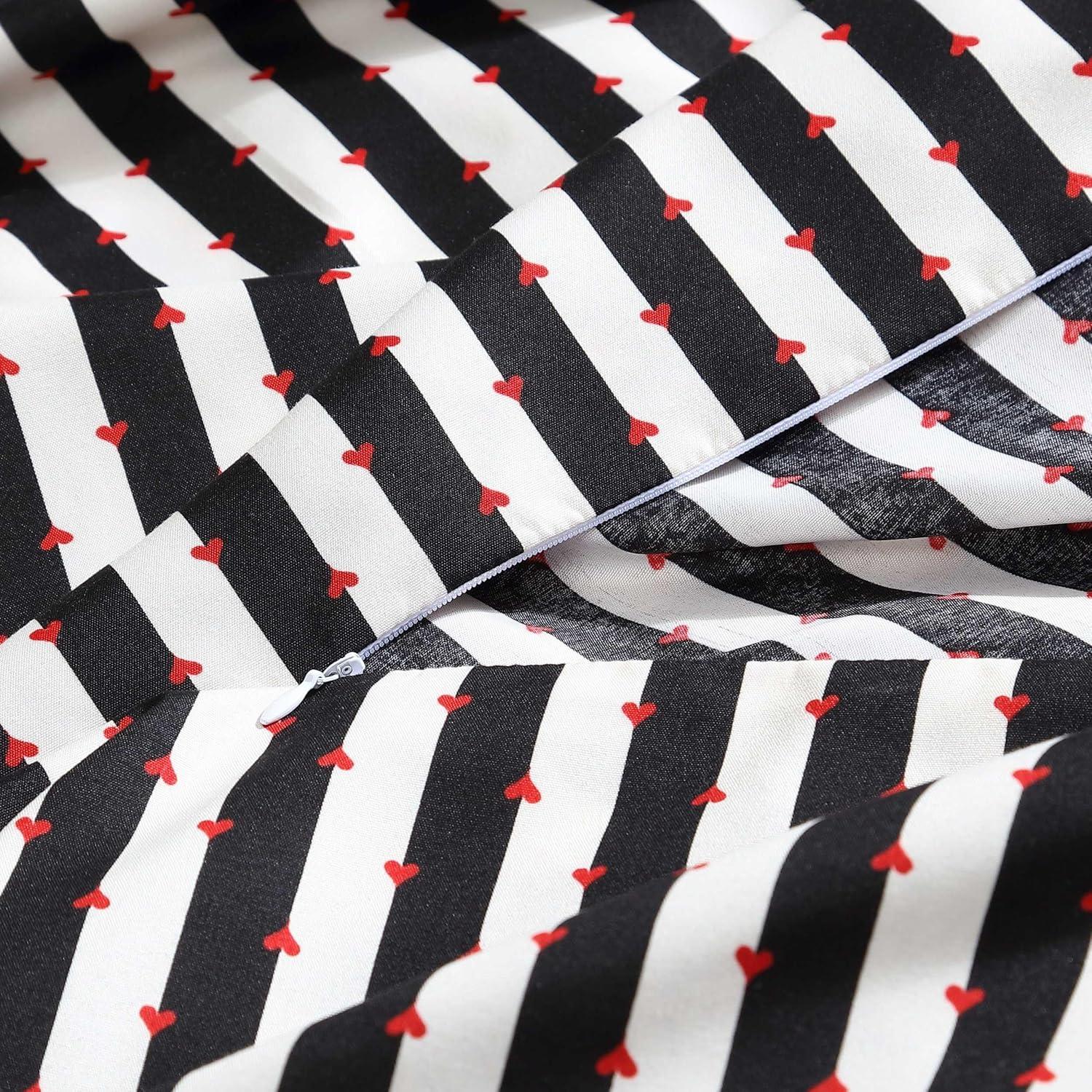 Betsey Johnson Betsey Johnson Wonderland Stripe Black Reversible Duvet Cover Set