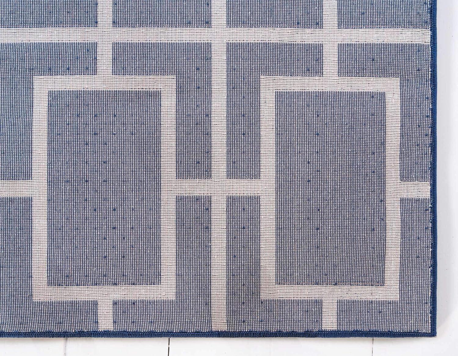 Glam Navy Blue Silver Area Rug