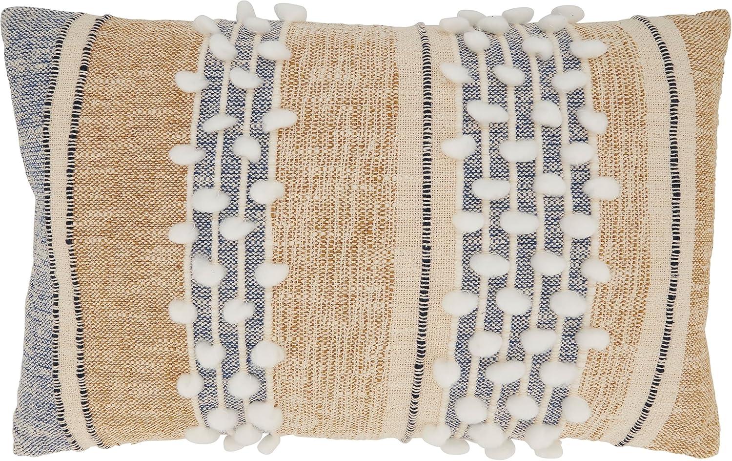 Saro Yari Collection Striped Cotton Throw Pillow