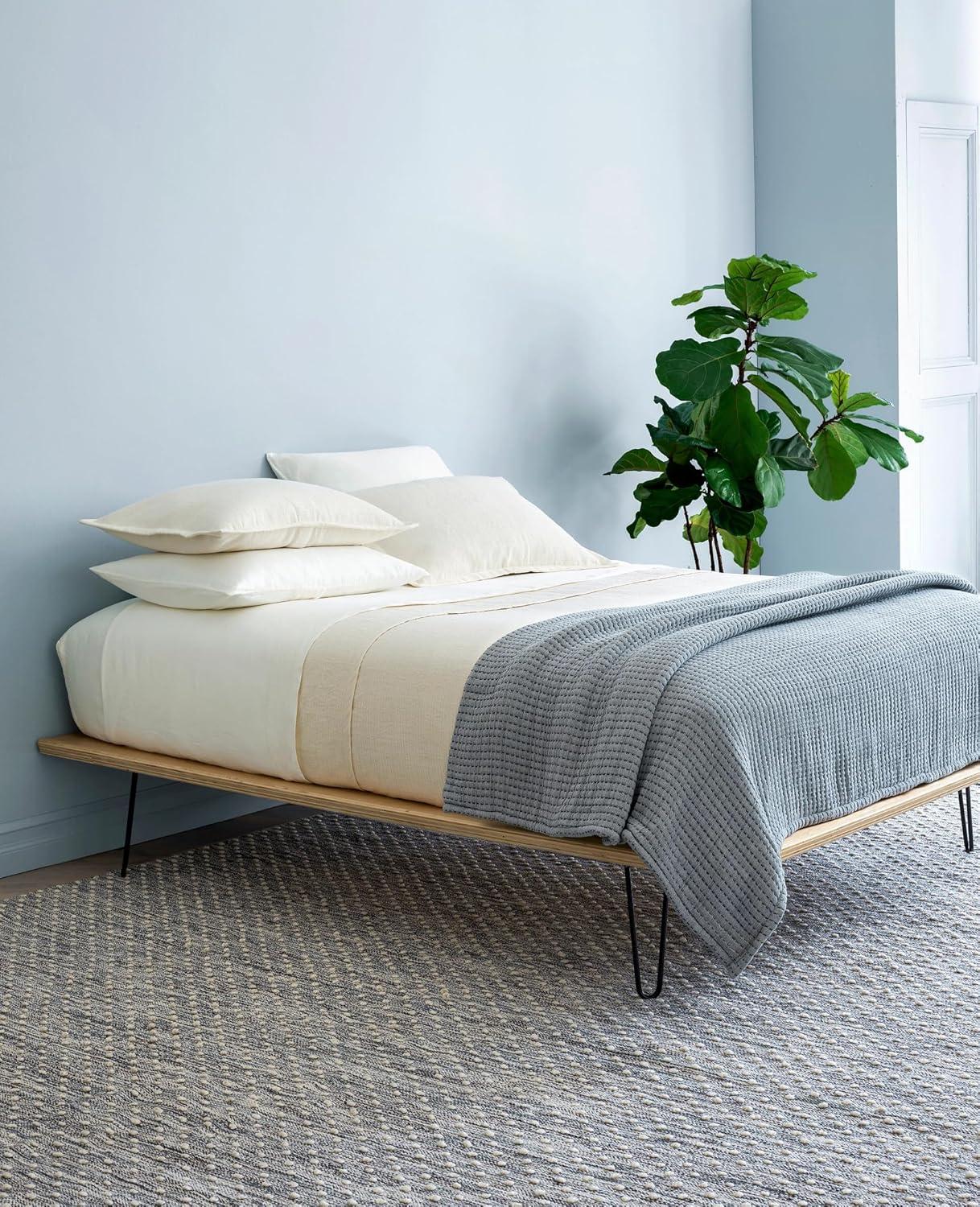 Hobnail Blue Handwoven Performance Rug