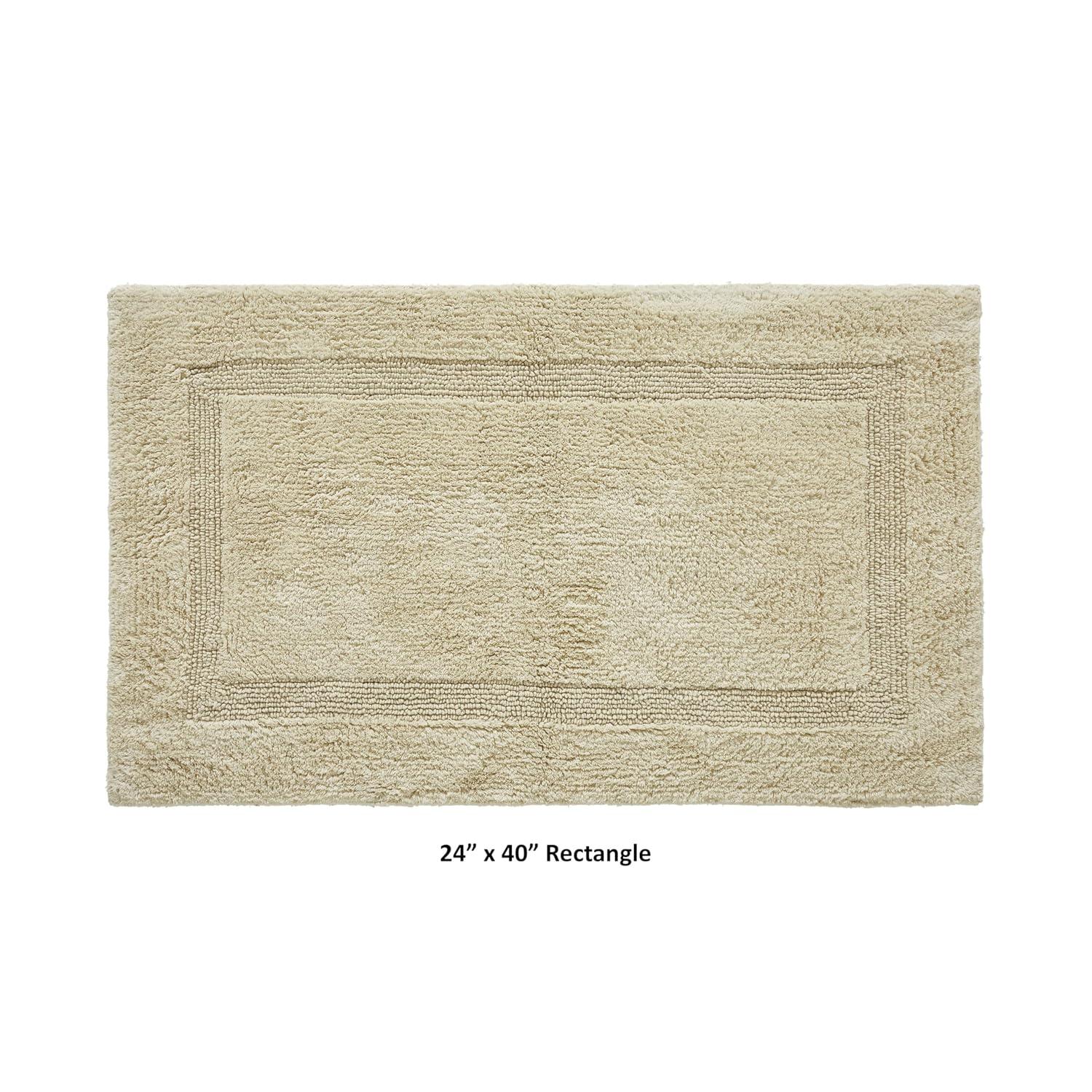 Better Trends Lux 100% Cotton Tufted Solid Reversible Bath Rug 24" x 40" Rectangle - Sand