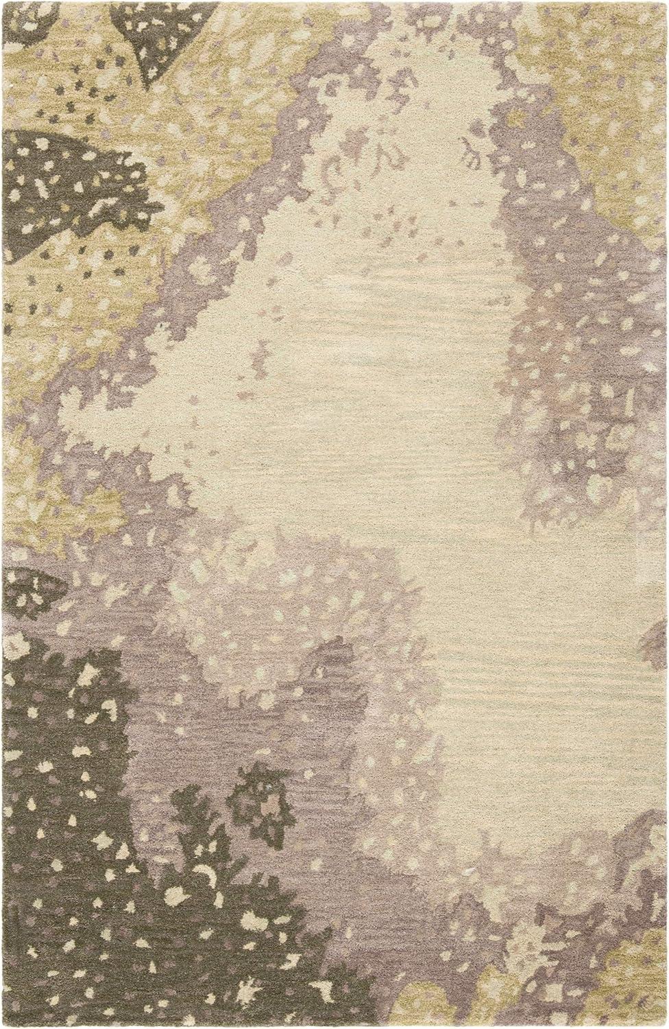 SAFAVIEH Soho Jeptha Abstract Wool Area Rug, Sage/Multi, 3'6" x 5'6"