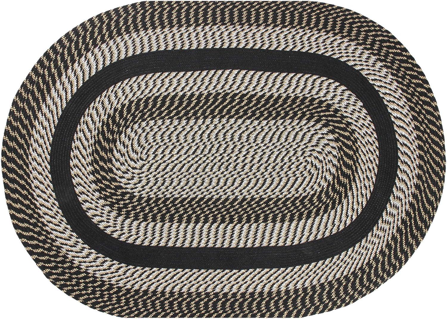 Newport Braid Collection 100% Polypropylene Stripe Pattern Reversible Indoor Utility Rug - Better Trends