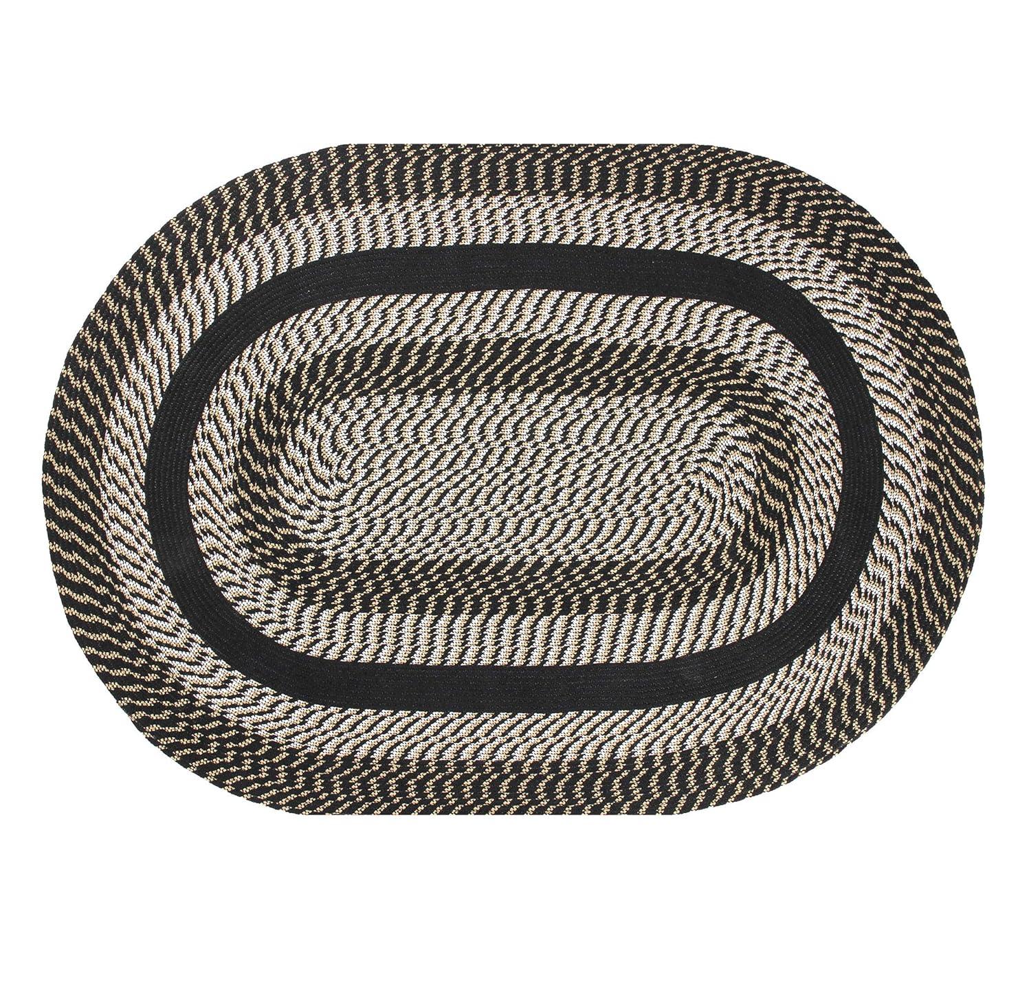 Newport Braid Collection 100% Polypropylene Stripe Pattern Reversible Indoor Utility Rug - Better Trends