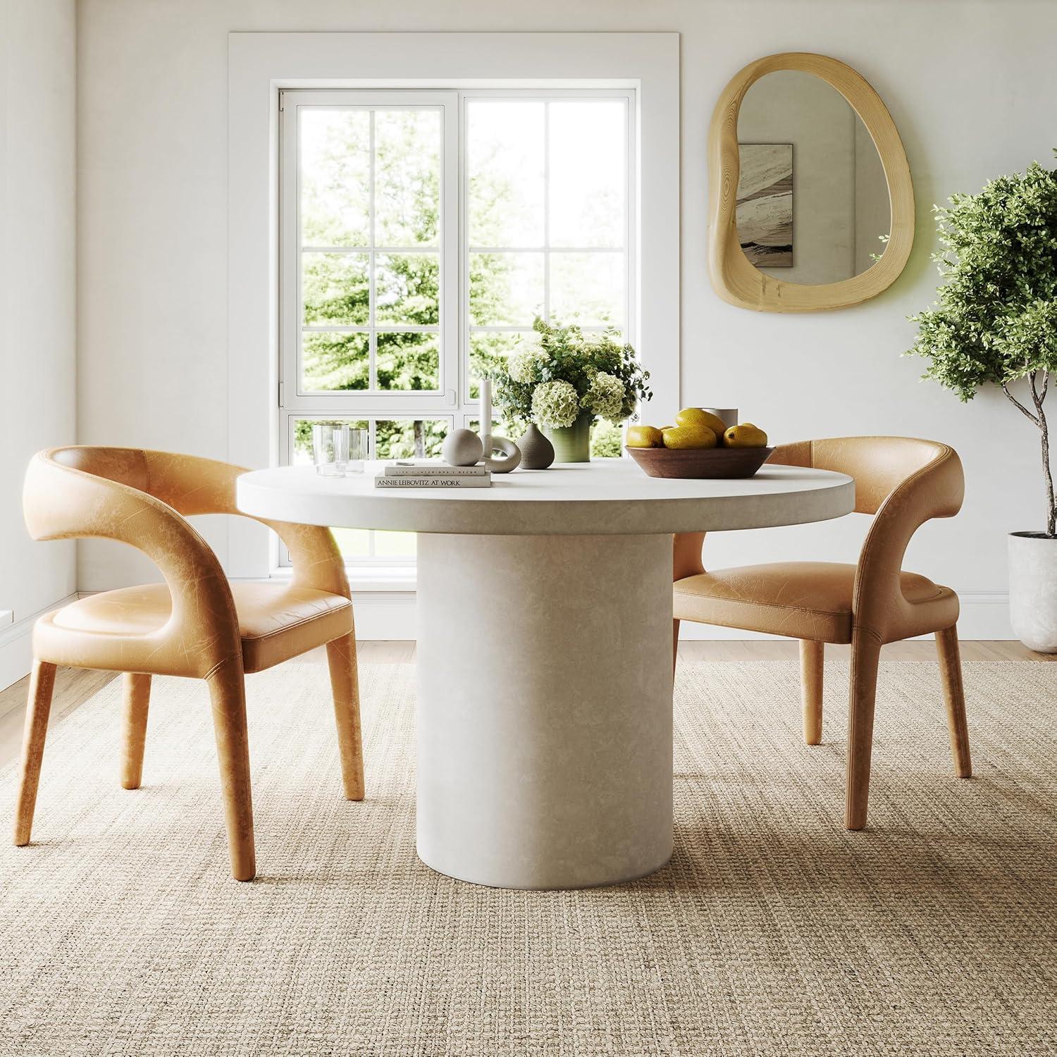 Nuloom 4 Square Daniela Jute Tassel Hand Woven Indoor Area Rug, Off White, Solid Chunky Farmhouse Design, Natural Fiber BedroomLiving Room