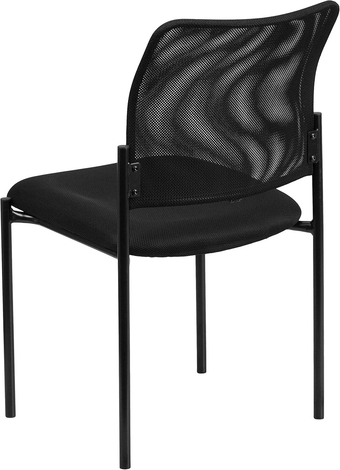 Flash Furniture Comfort Black Mesh Stackable Steel Side Chair