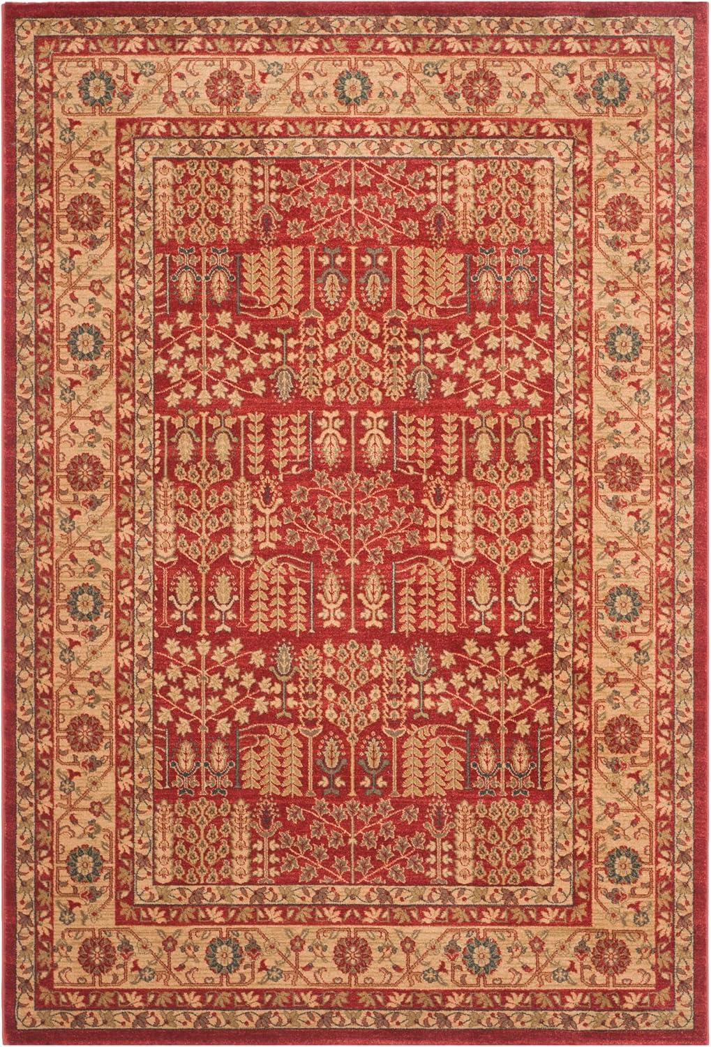 Mahal MAH697 Power Loomed Indoor Area Rug - Red/Natural - 6'7"x9'2" - Safavieh.