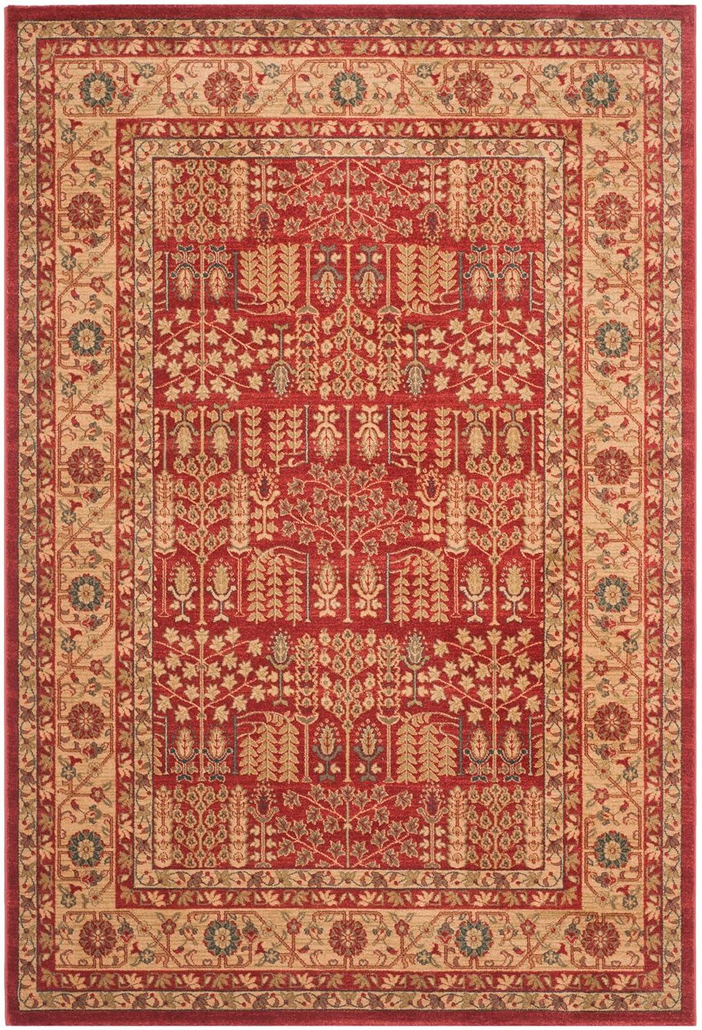 Mahal MAH697 Power Loomed Indoor Area Rug - Red/Natural - 6'7"x9'2" - Safavieh.