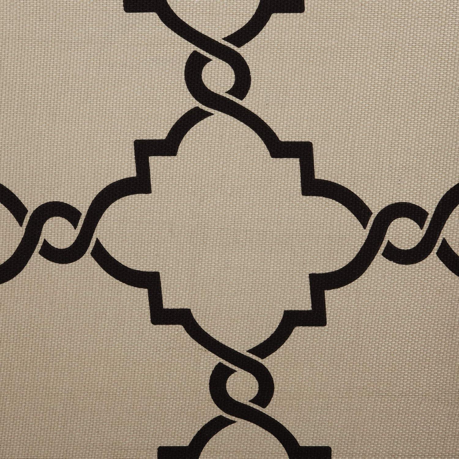 Fretwork Print Grommet Top Window Curtain Panel