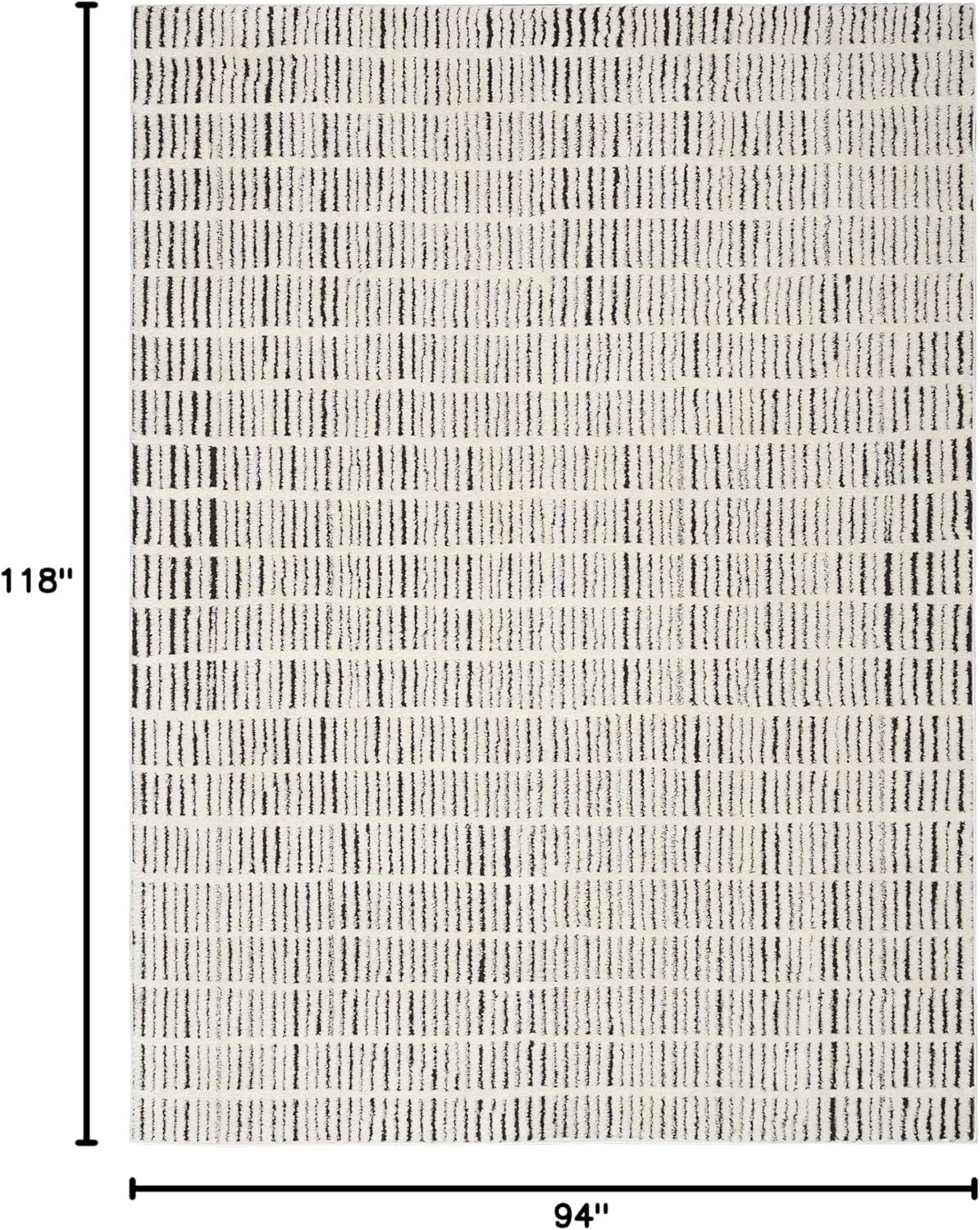 Nourison Cozy Modern Abstract Indoor Area Rug Ivory Black 7'10"x9'10"