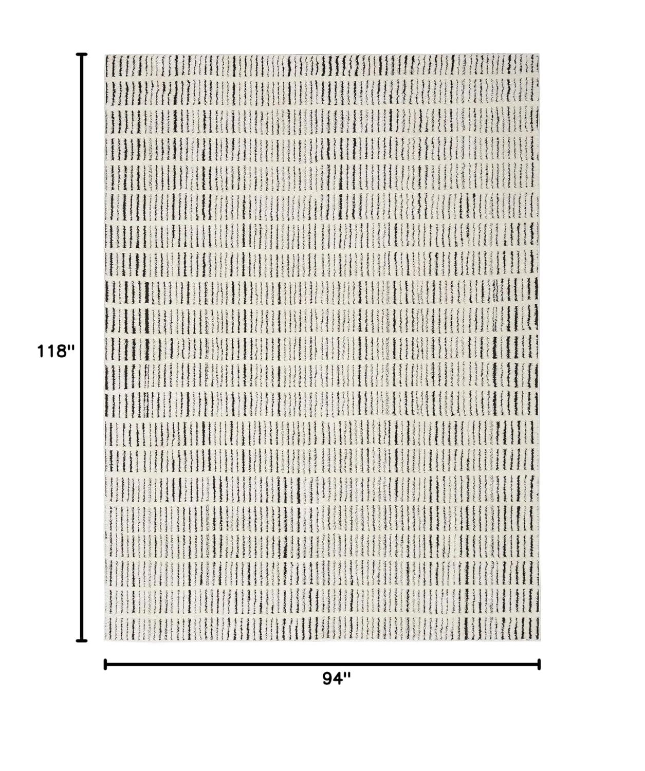 Nourison Cozy Modern Abstract Indoor Area Rug Ivory Black 7'10"x9'10"