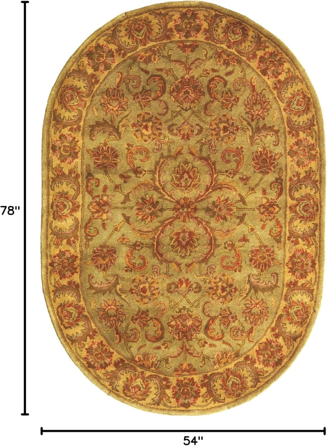 Heritage HG811 Hand Tufted Area Rug - Blue/Beige - 4'6"x6'6" Oval - Safavieh.