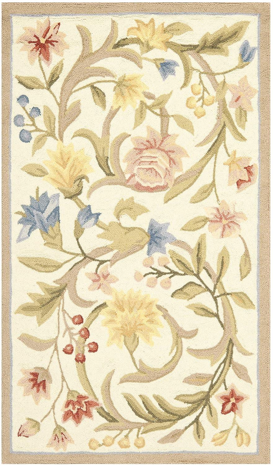 Safavieh Hand Hooked Wool Floral Rug | Wayfair
