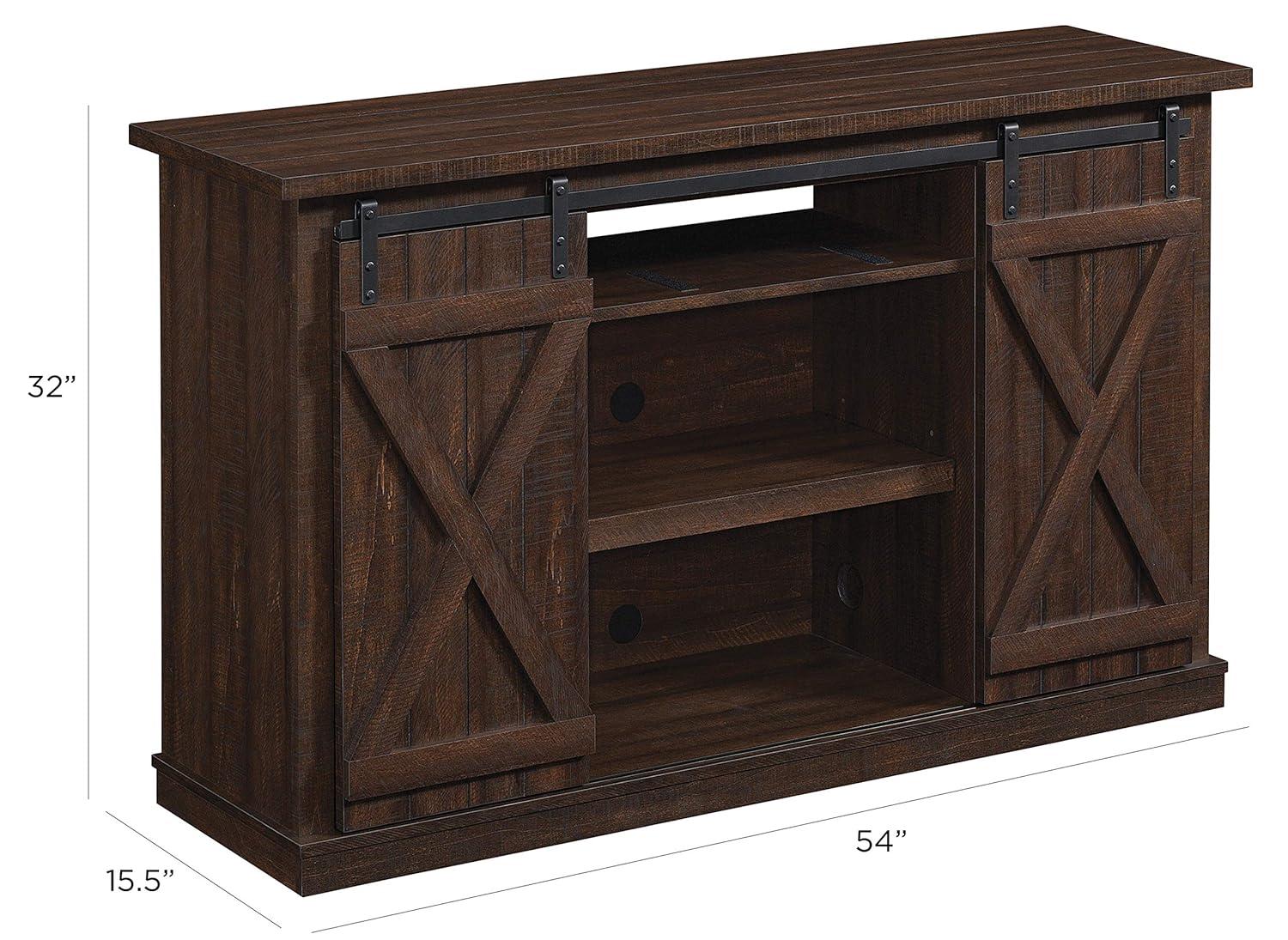 Twin Star Home Terryville Barn Door TV Stand for TVs up to 60", Dark Gray