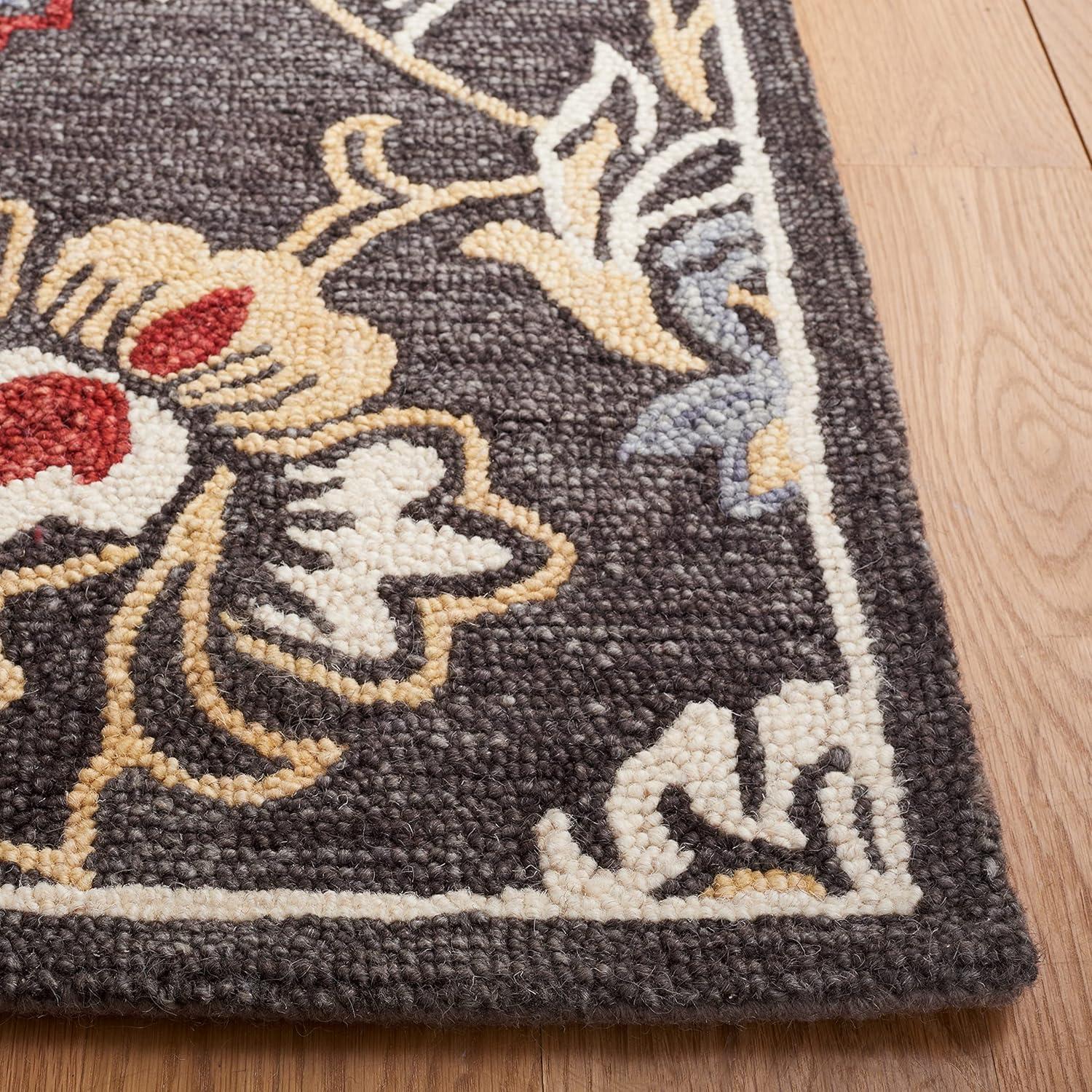 Blossom BLM276 Hand Tufted Area Rug - Dark Grey/Yellow - 8'x10' - Safavieh.