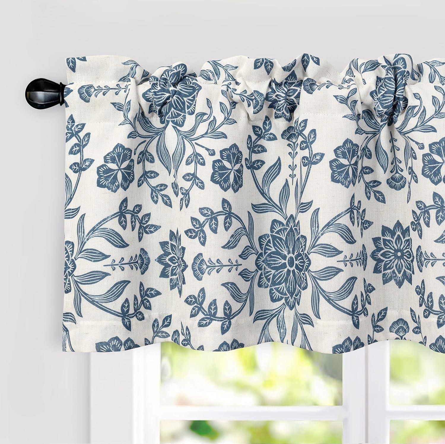 DriftAway Twyla Floral Tailored 52'' W Window Valance