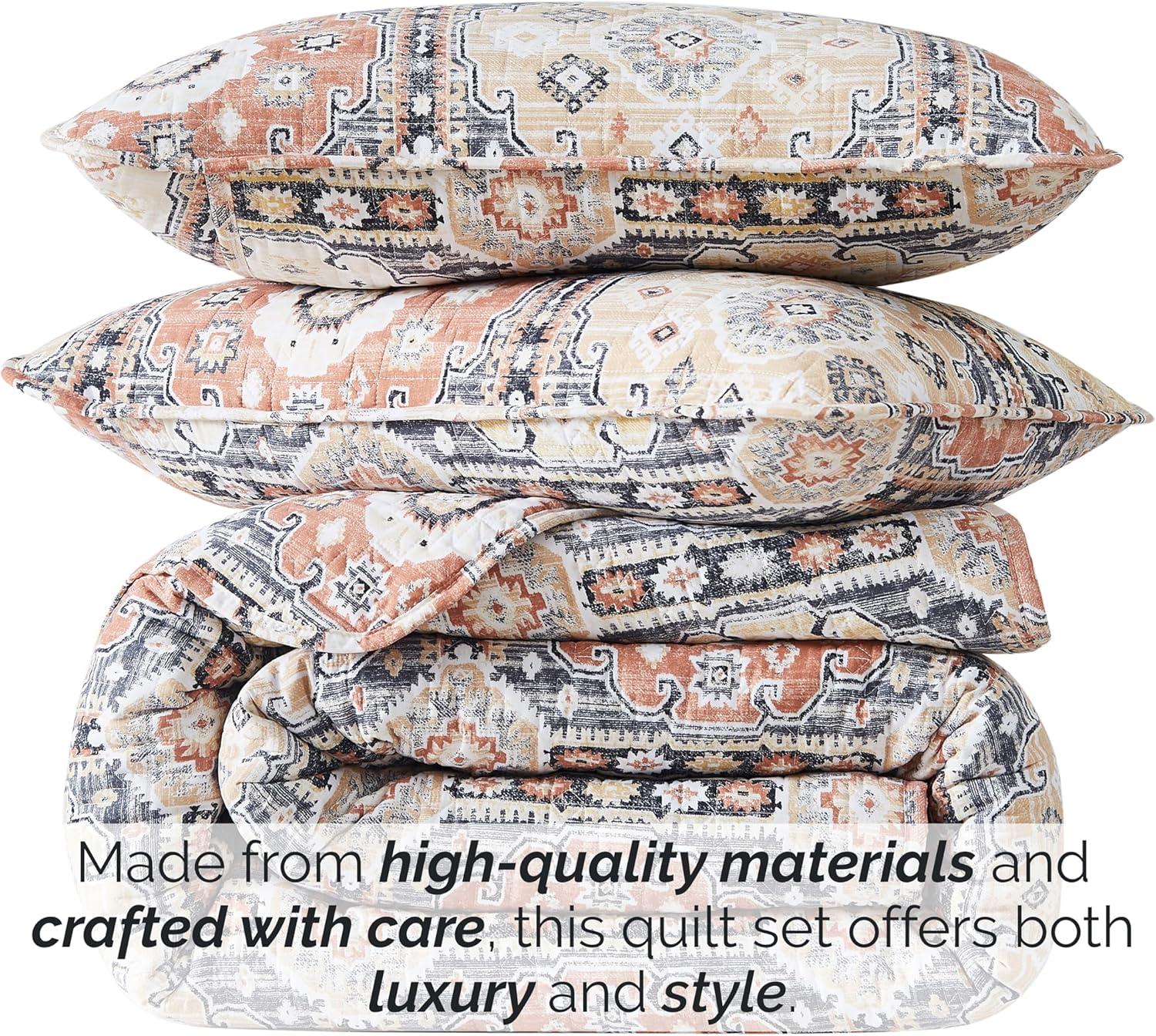 Southshore Fine Living Kilim Oversized 2-Piece Quilt Set Natural Twin / Twin XL