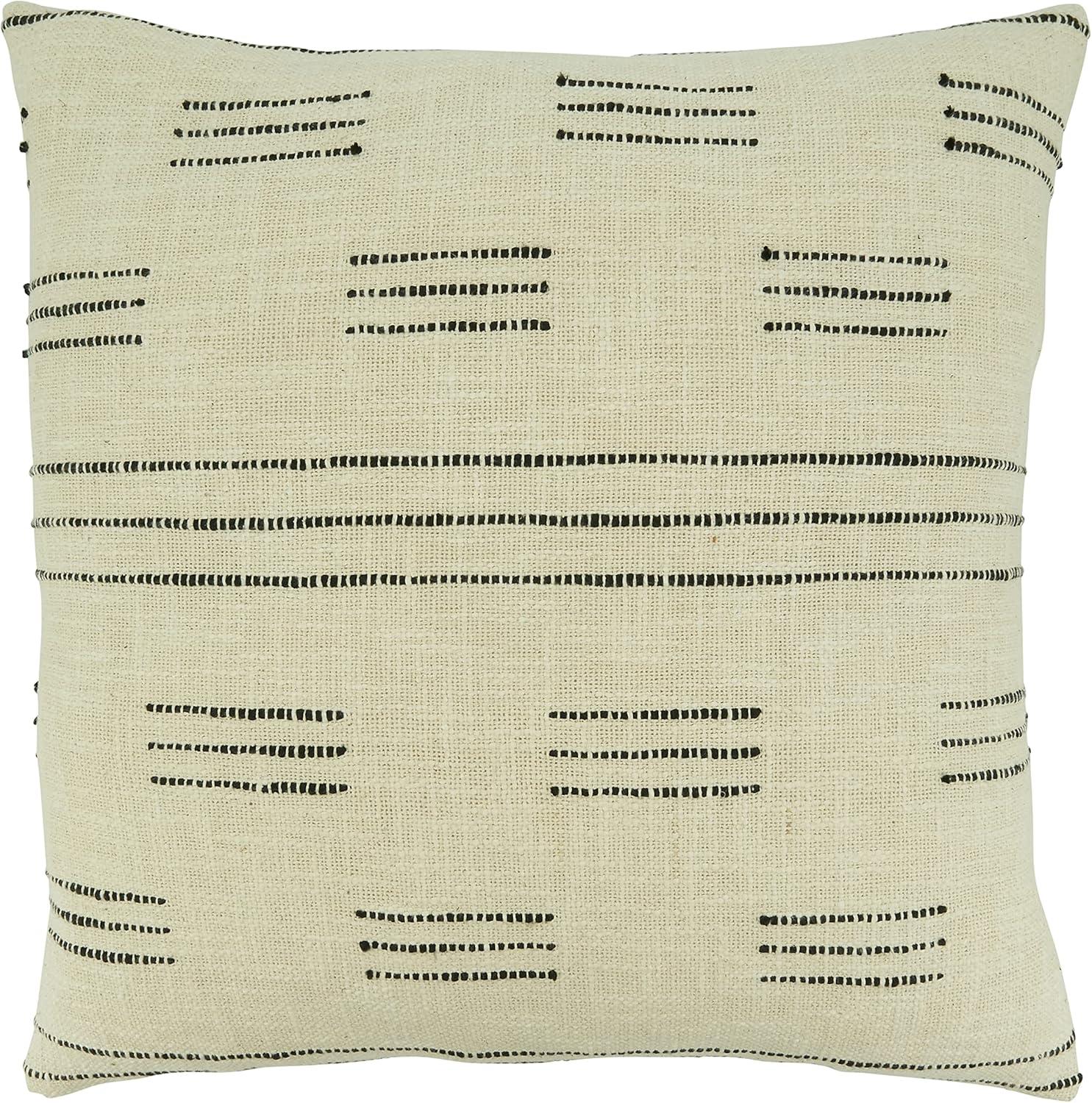 Saro Lifestyle Dash Line Throw Pillow with Down Filling