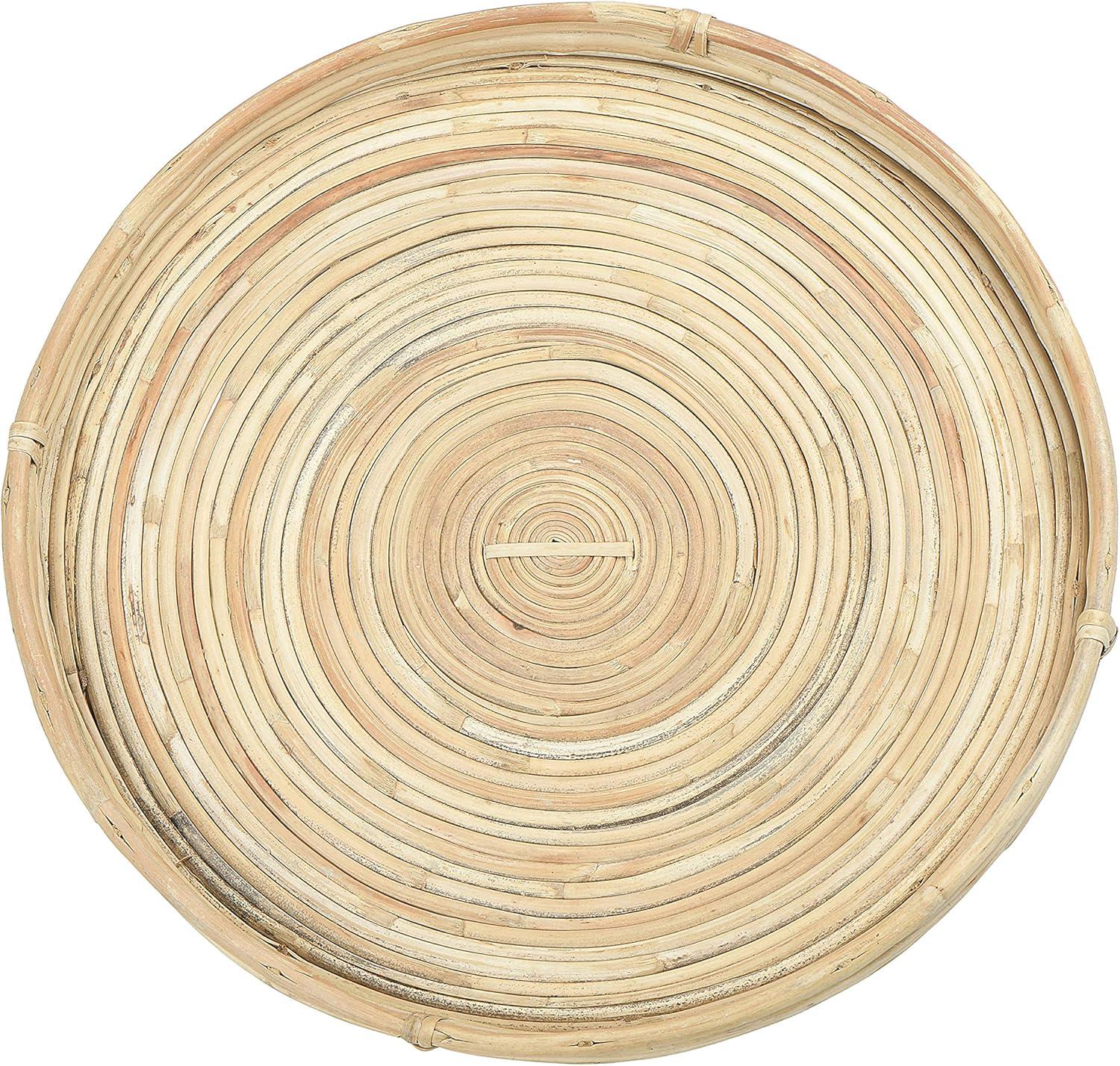 Bloomingville Natural Hand-Woven Cane Trays, Set of 3