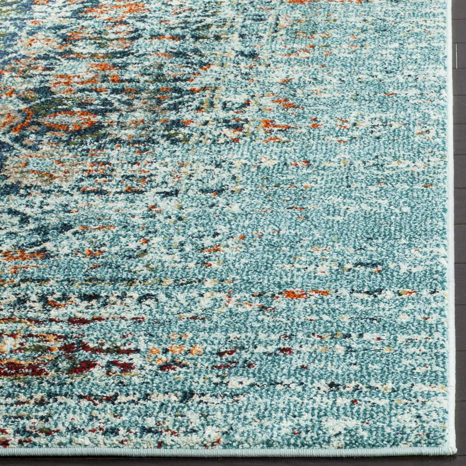 Monaco MNC208 Power Loomed Indoor Area Rug - Blue/Multi - 6'7"x6'7" - Safavieh
