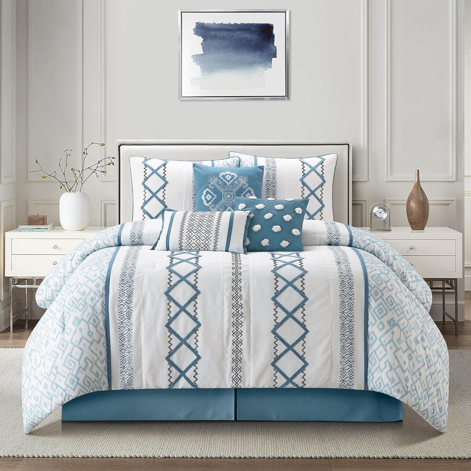 Nanshing America, Inc Anthony Microfiber 7 Piece Comforter Set