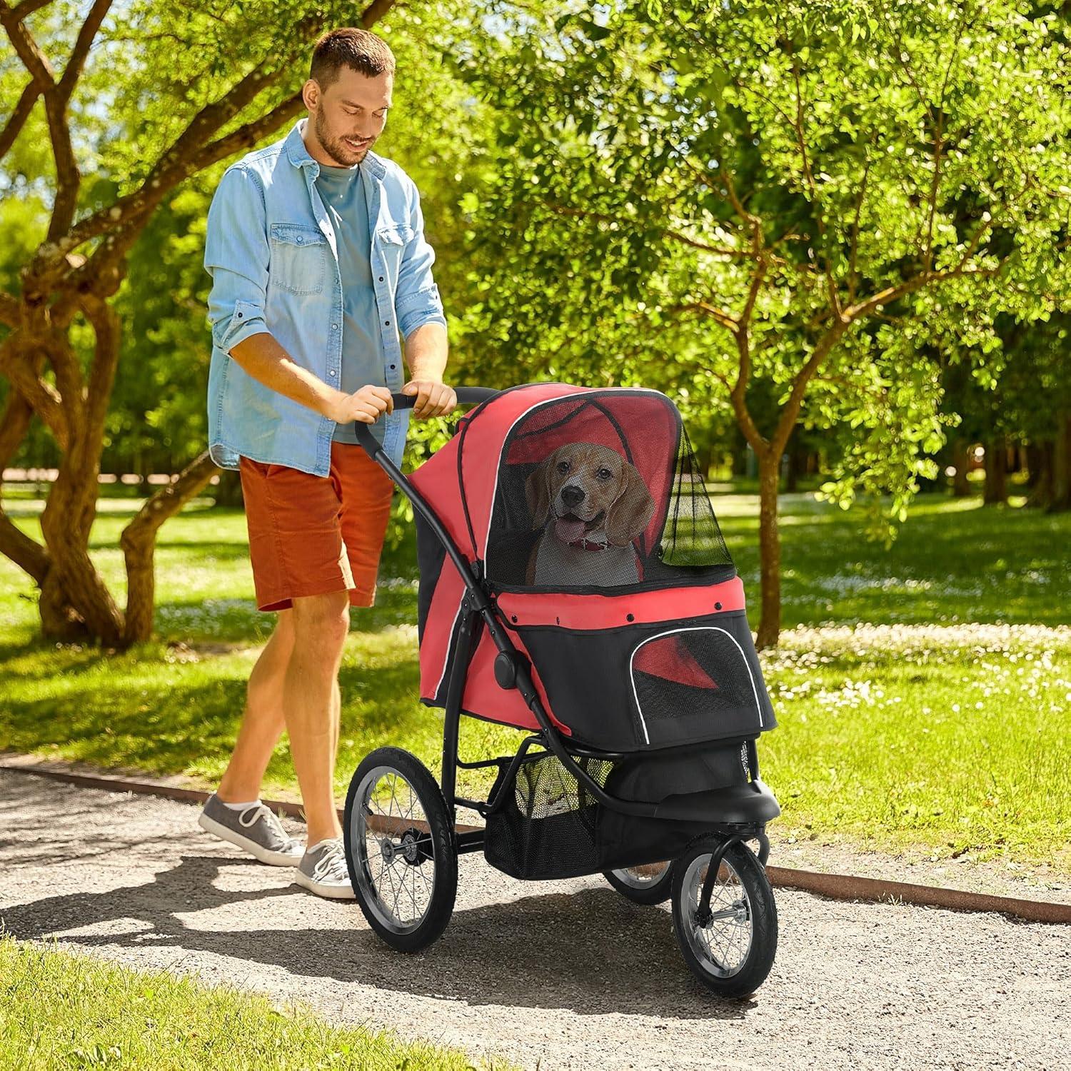 Foldable Pet Standard Stroller,Jogger Stroller