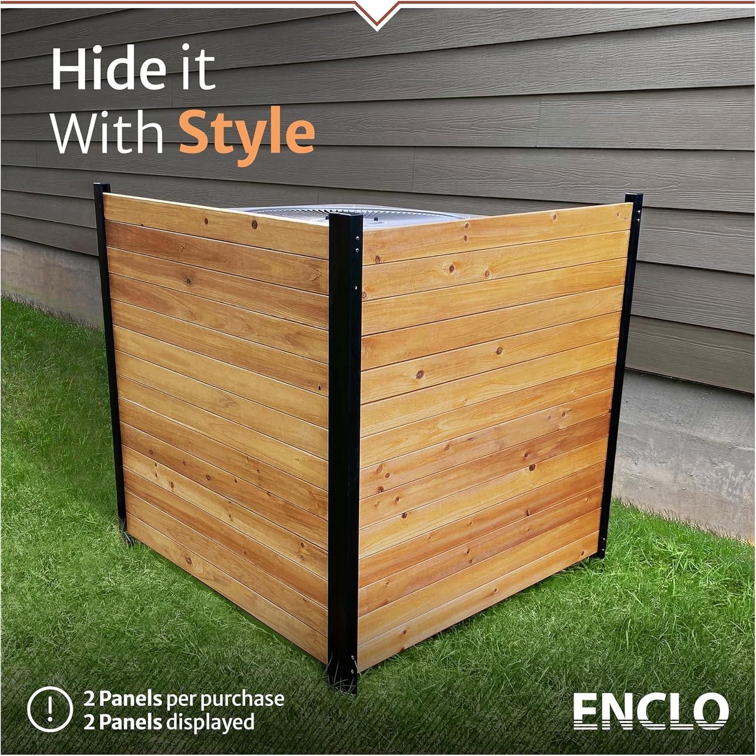 4ft H x 4ft W (2 Panels) No Dig Enclo Premium Wood Privacy Screen, Ideal Outdoor Privacy Wall, Pool Equipment Enclosure, Cedar Privacy Fence, Trash Can Enclosures, Air Conditioner Fence, EC18029