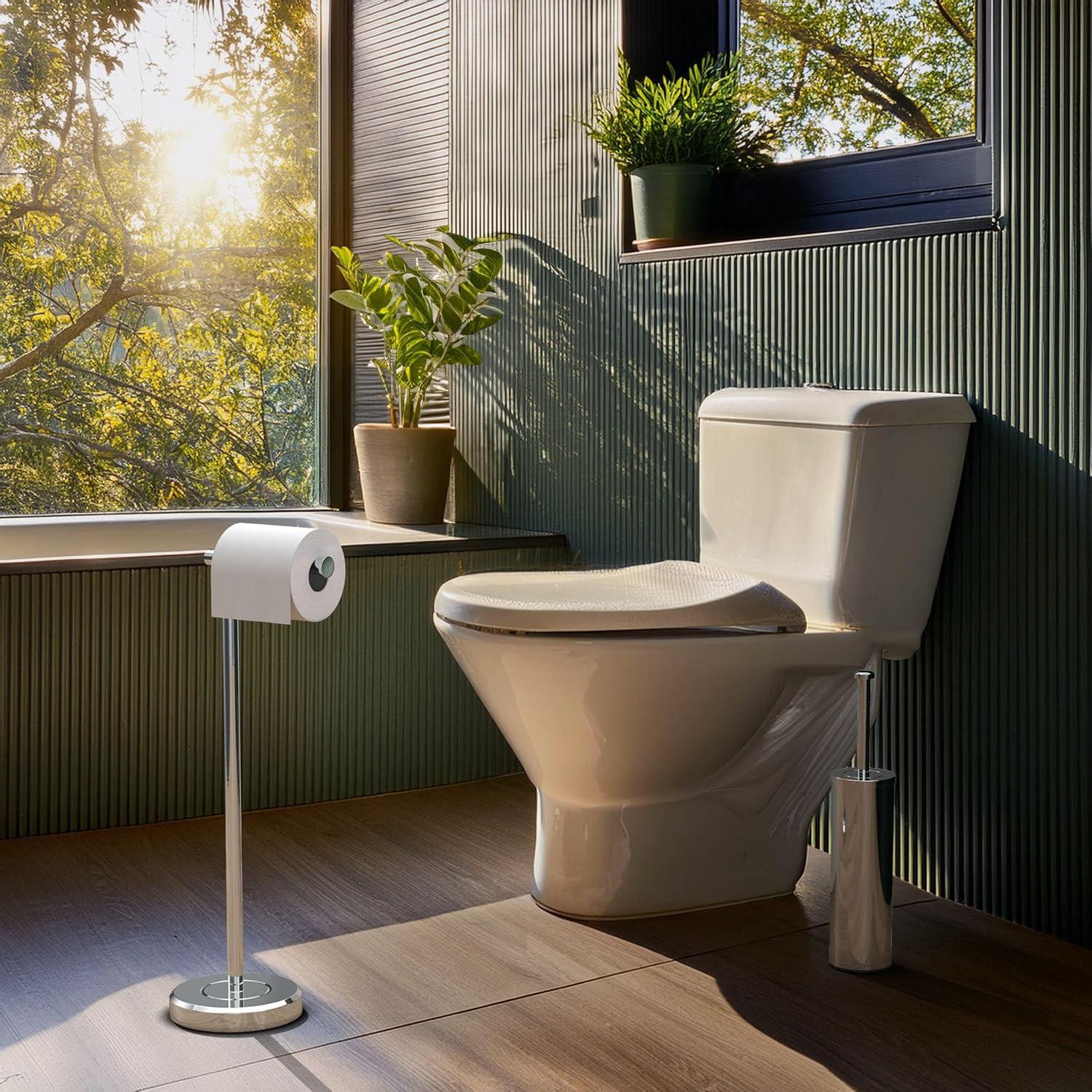 Latitude II Freestanding 22.25"H Toilet Paper Holder with Weighted Base