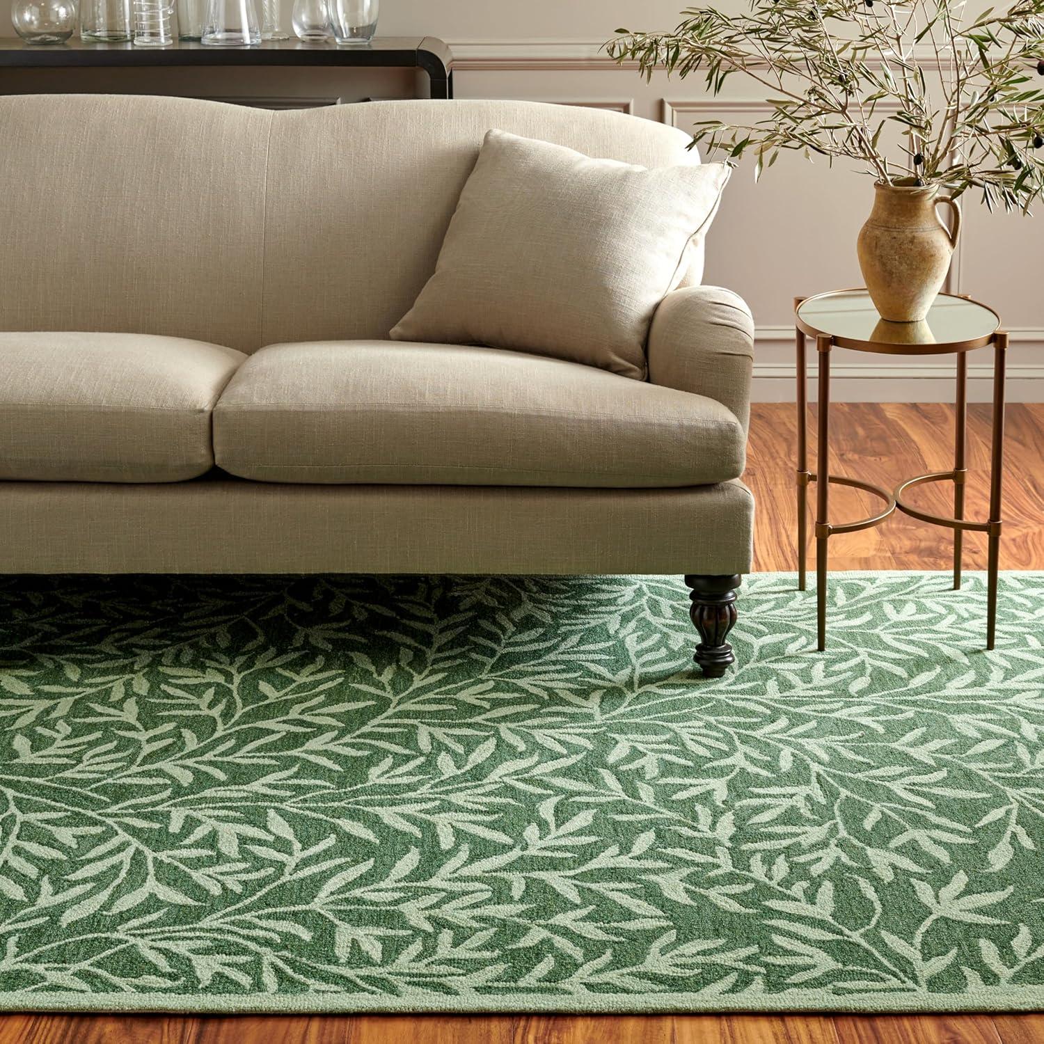 Martha Stewart Rugs Martha Stewart Hand Tufted Wool/Cotton Floral Rug in Ivory/Beige