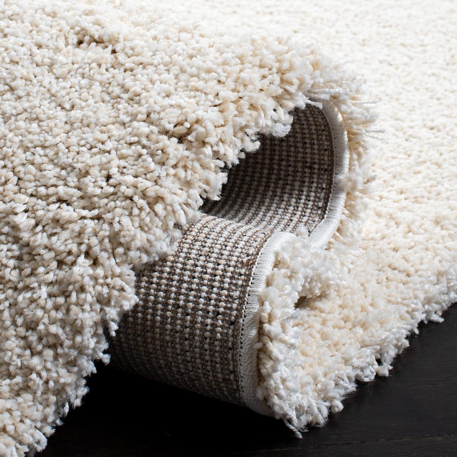 Milan Shag SG180 Power Loomed Indoor Area Rug - Ivory - 7'x7' - Safavieh