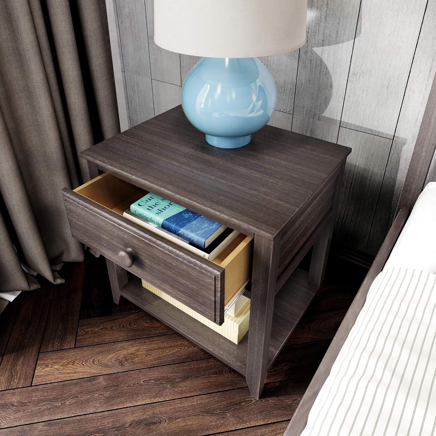 Plank+Beam Nightstand with Drawer and Shelf