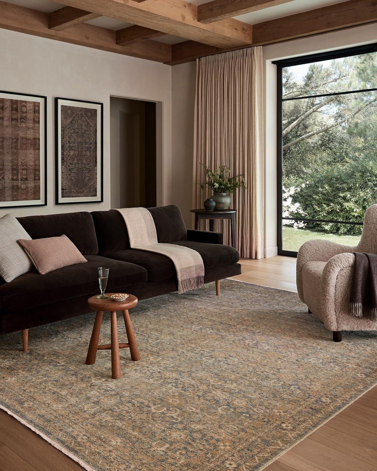 Molly I Rug by Amber Lewis x Loloi - Denim and Gold / 3' x 5'