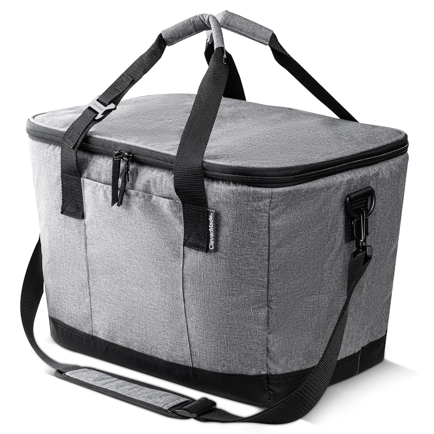 CleverMade Collapsible Tahoe Cooler - 50 Can - Heather Cool Gray/Midnight Black