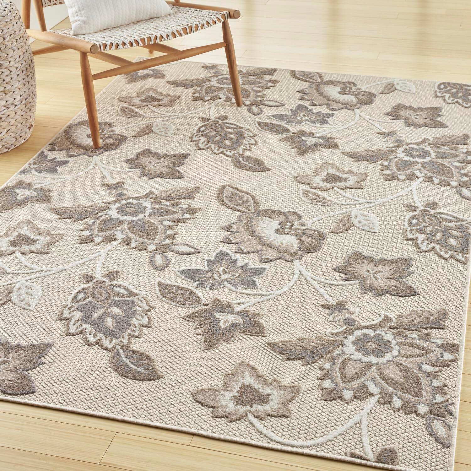 Nourison Aloha Floral Farmhouse Outdoor Rug