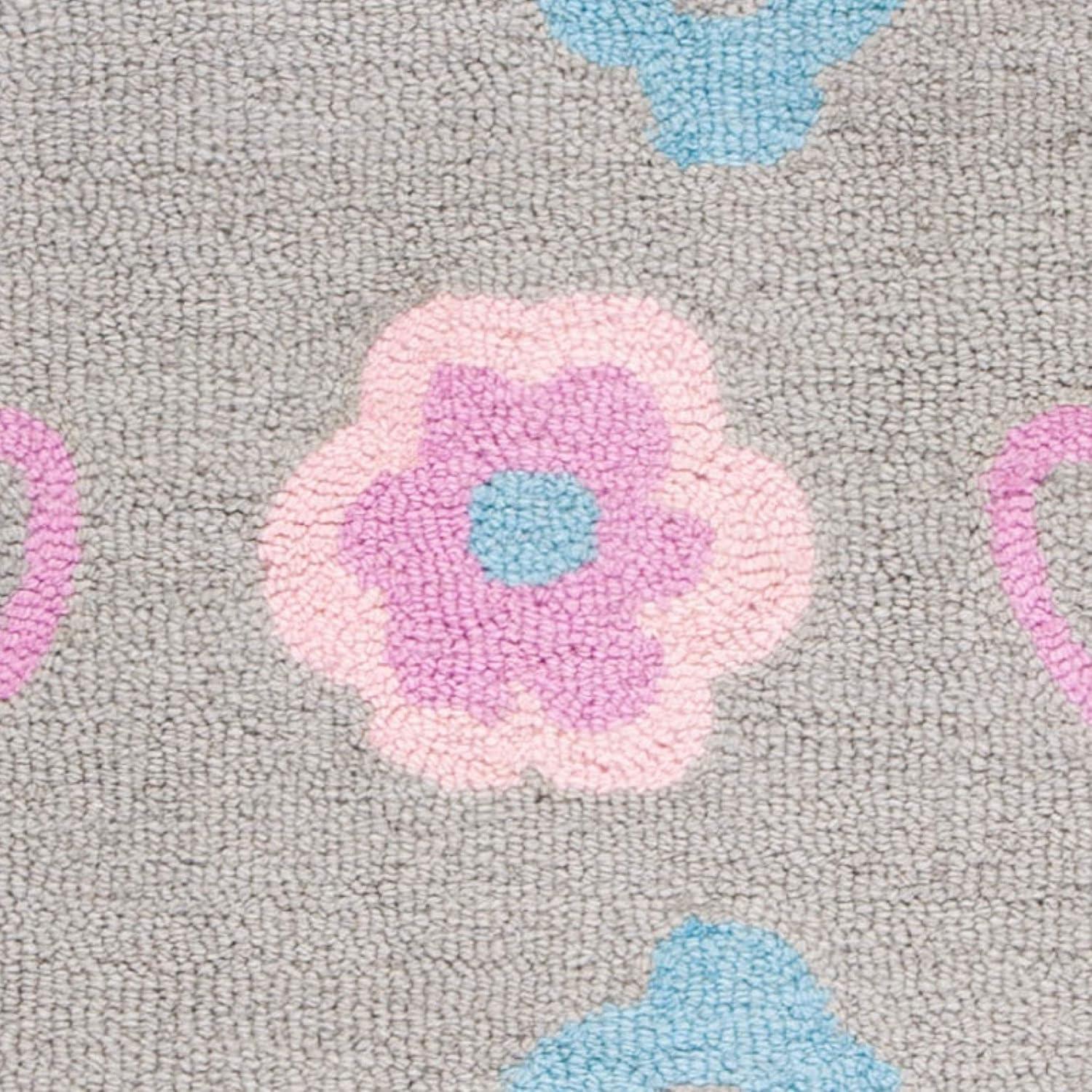 Safavieh Kids Floral SFK918 Hand Tufted Indoor Area Rug - Grey/Pink - 5'x8' - Safavieh