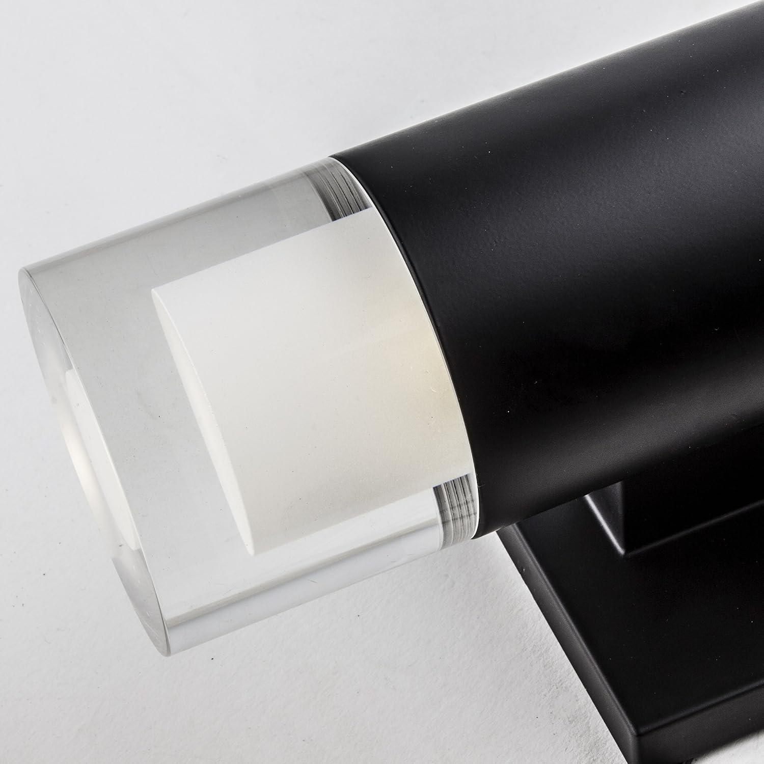 Luvia Contemporary Black Outdoor Wall Sconce with Clear Acrylic Shade