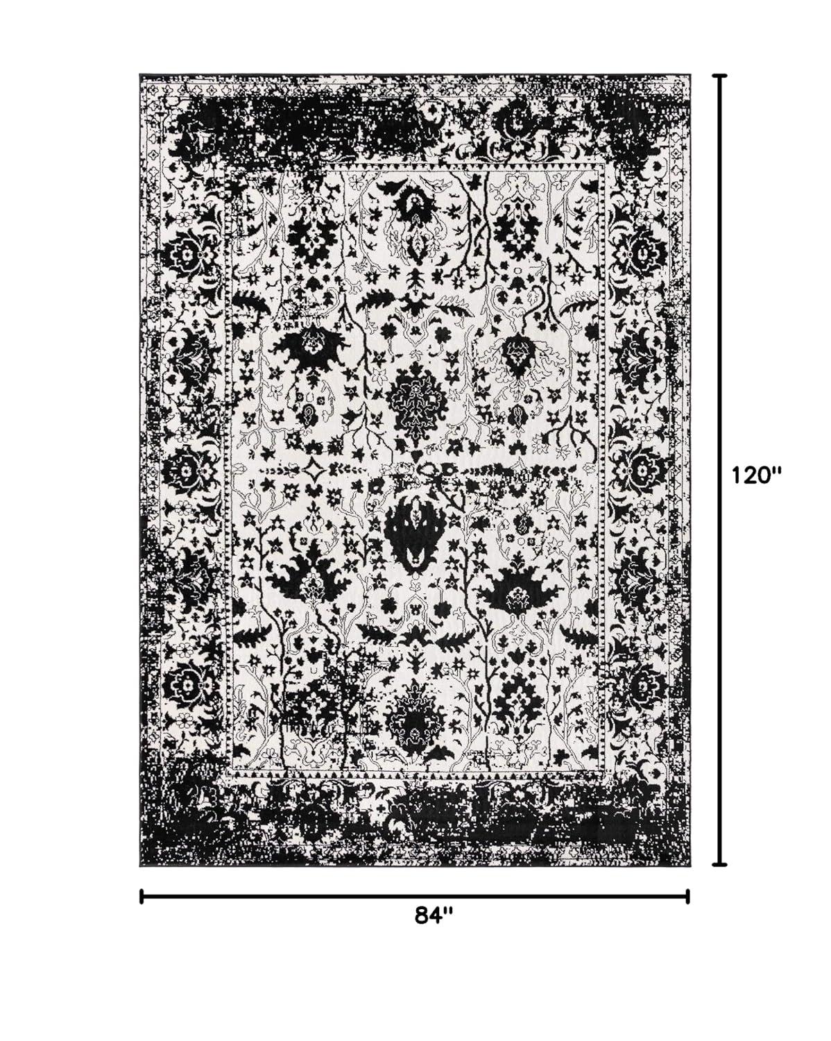 Unique Loom Portland Collection Area Rug - Central (7' 1" x 10' Rectangle Ivory/Gray)