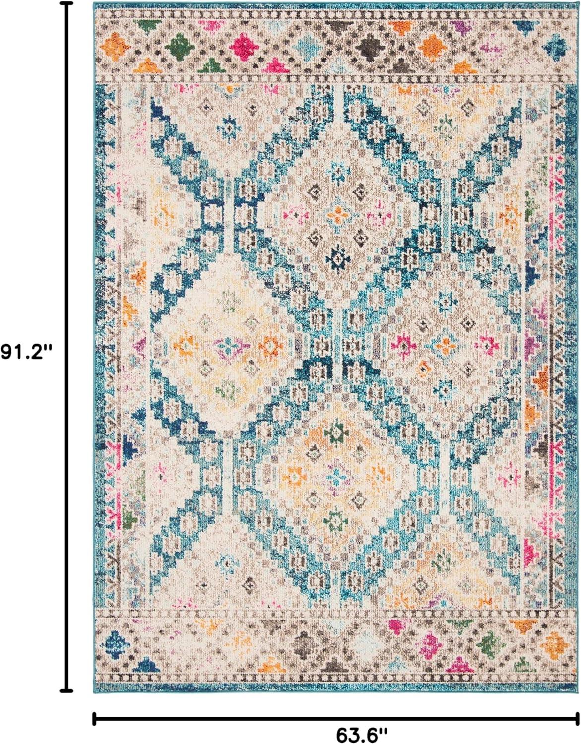 Madison MAD418 Power Loomed Indoor Area Rug - Dark Blue/Yellow - 5'3"x7'6" - Safavieh