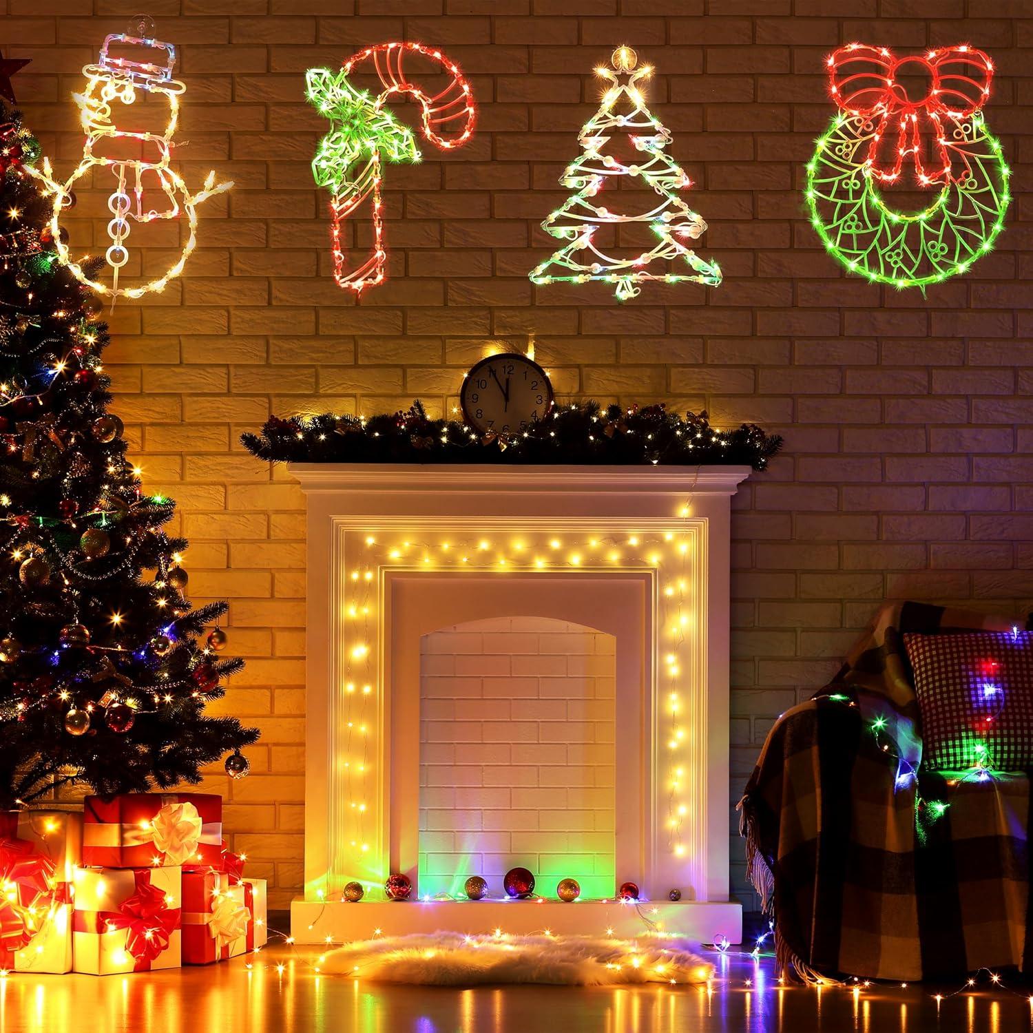 Multi-Color LED Christmas Window Silhouette Lights Set