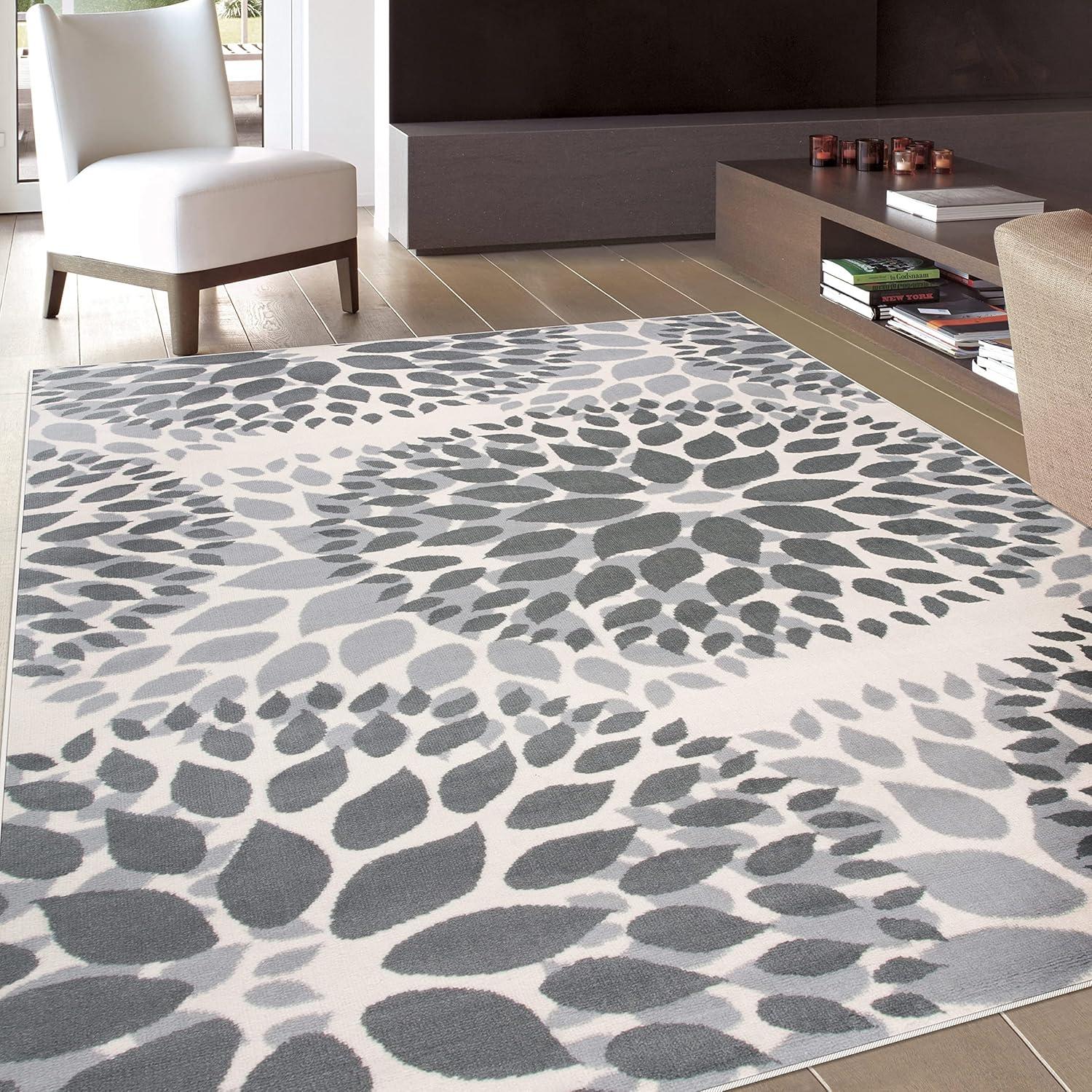 World Rug Gallery Modern Floral Circles Area Rug