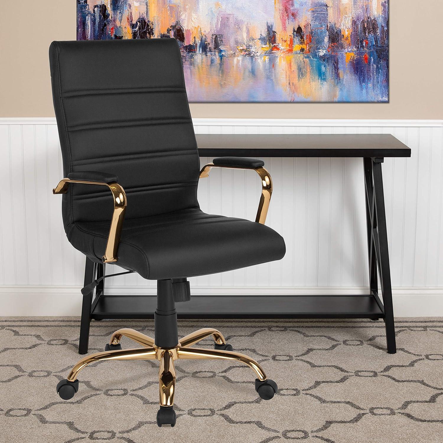 Flash Furniture High Back Executive Swivel Office Chair with Metal Frame and Arms