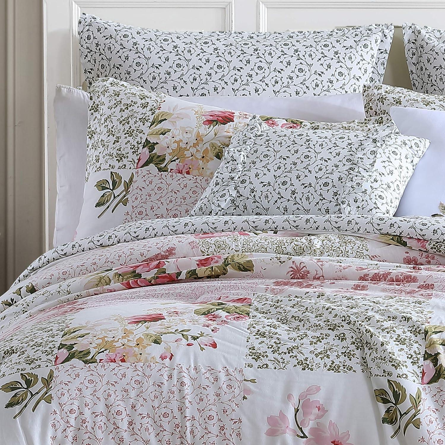 Laura Ashley Ailyn Cotton Pink Comforter Bonus Set