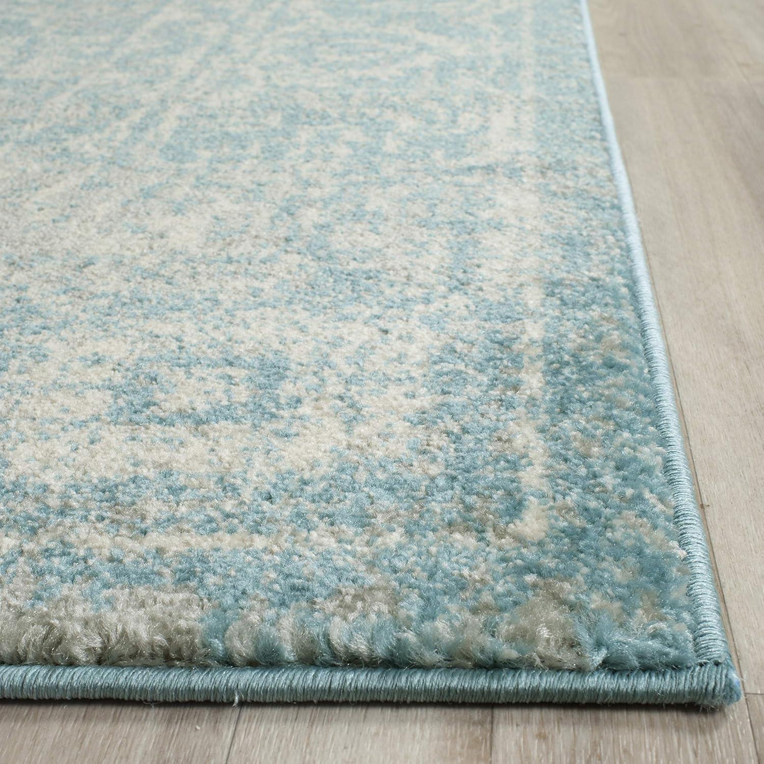 Evoke EVK270 Power Loomed Area Rug Light Blue / Ivory 4' X 6' - Safavieh.