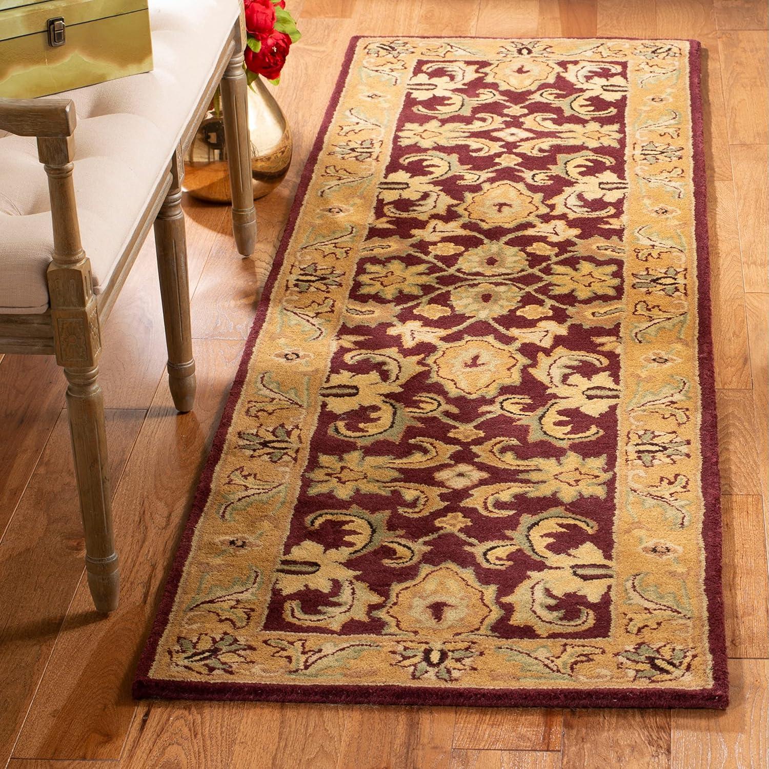Classic CL244 Hand Tufted Area Rug - Black/Burgundy - 7'6"x9'6" - Safavieh.