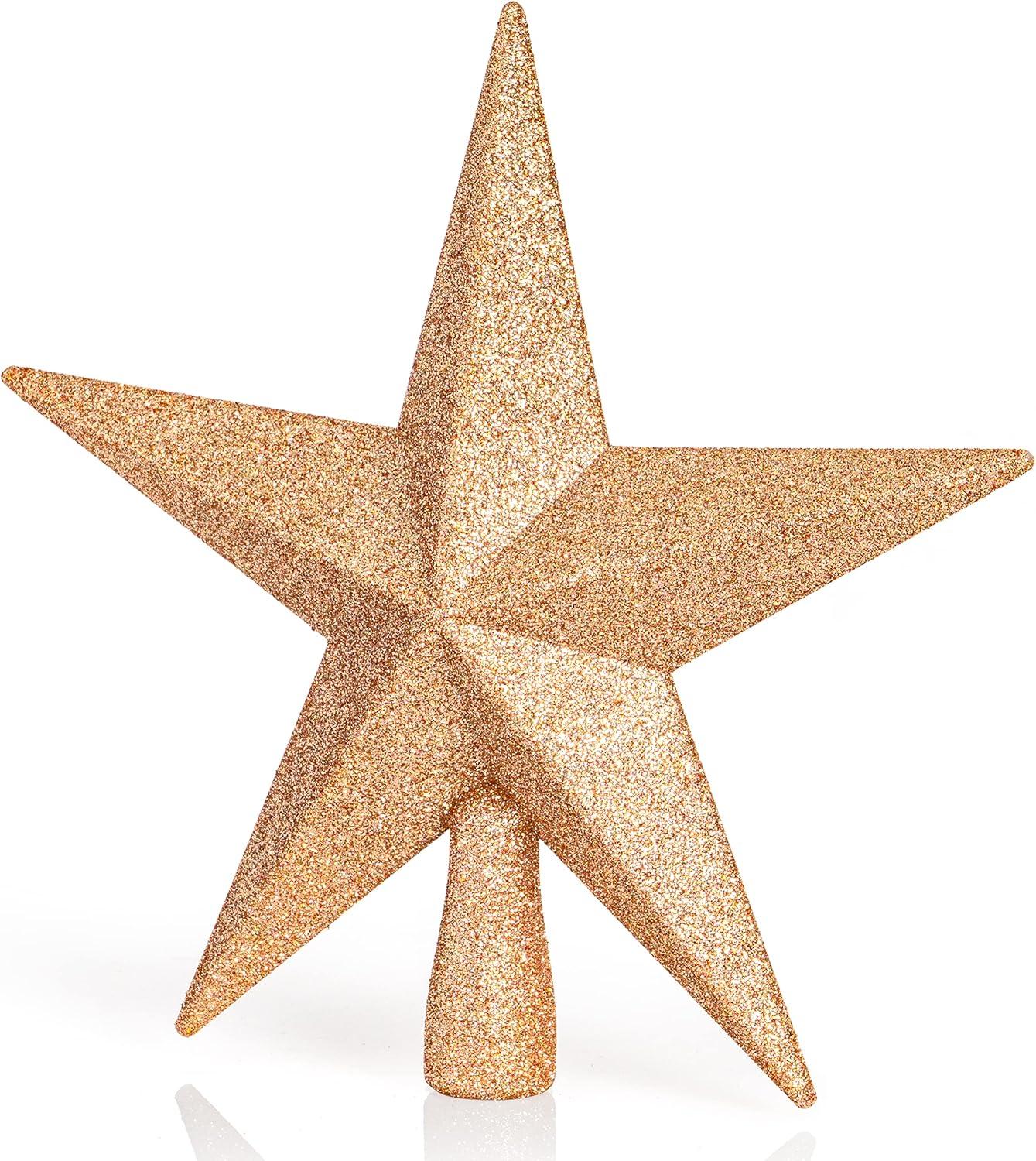 Ornativity Glitter Star Tree Topper - Champagne - 8