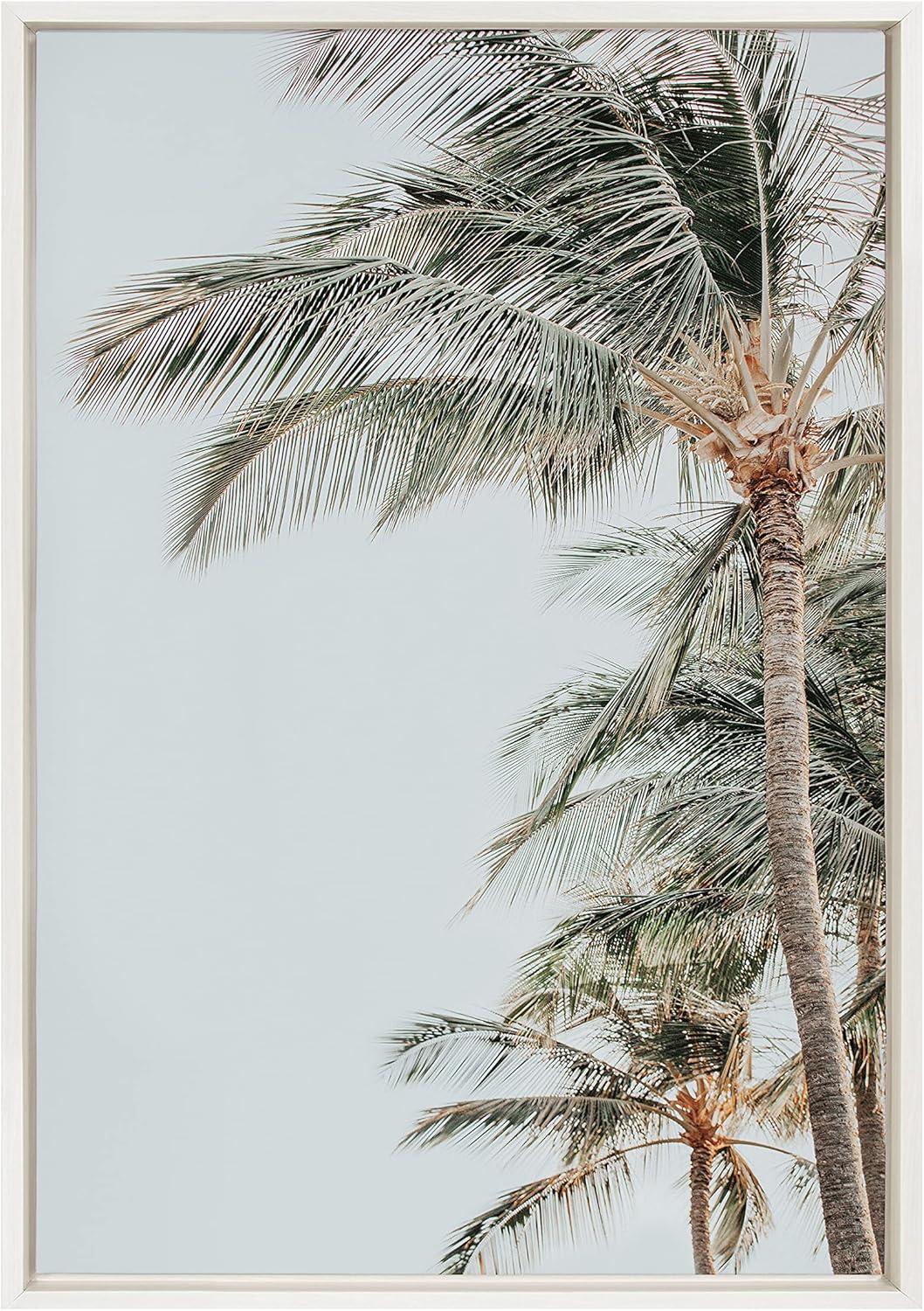 Kate and Laurel Sylvie Palm Trees Framed Canvas by Alicia Abla, 23x33, White